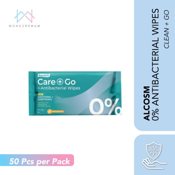 Wondersmum | Alcosm 0 Antibacterial Wipes 50 Wipes 6