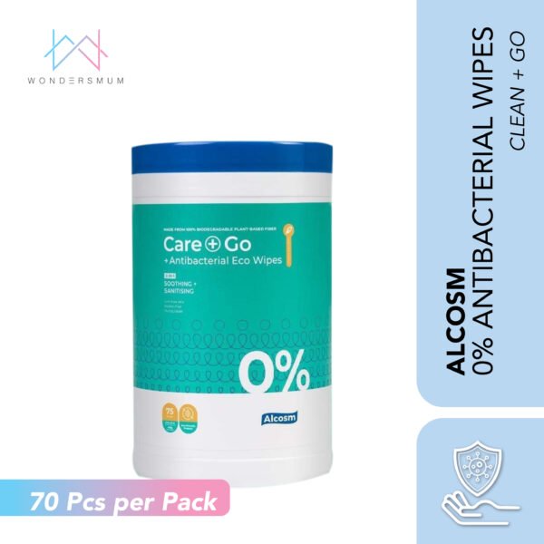 Wondersmum | Alcosm 0 Antibacterial Wipes 75 Wipes 1